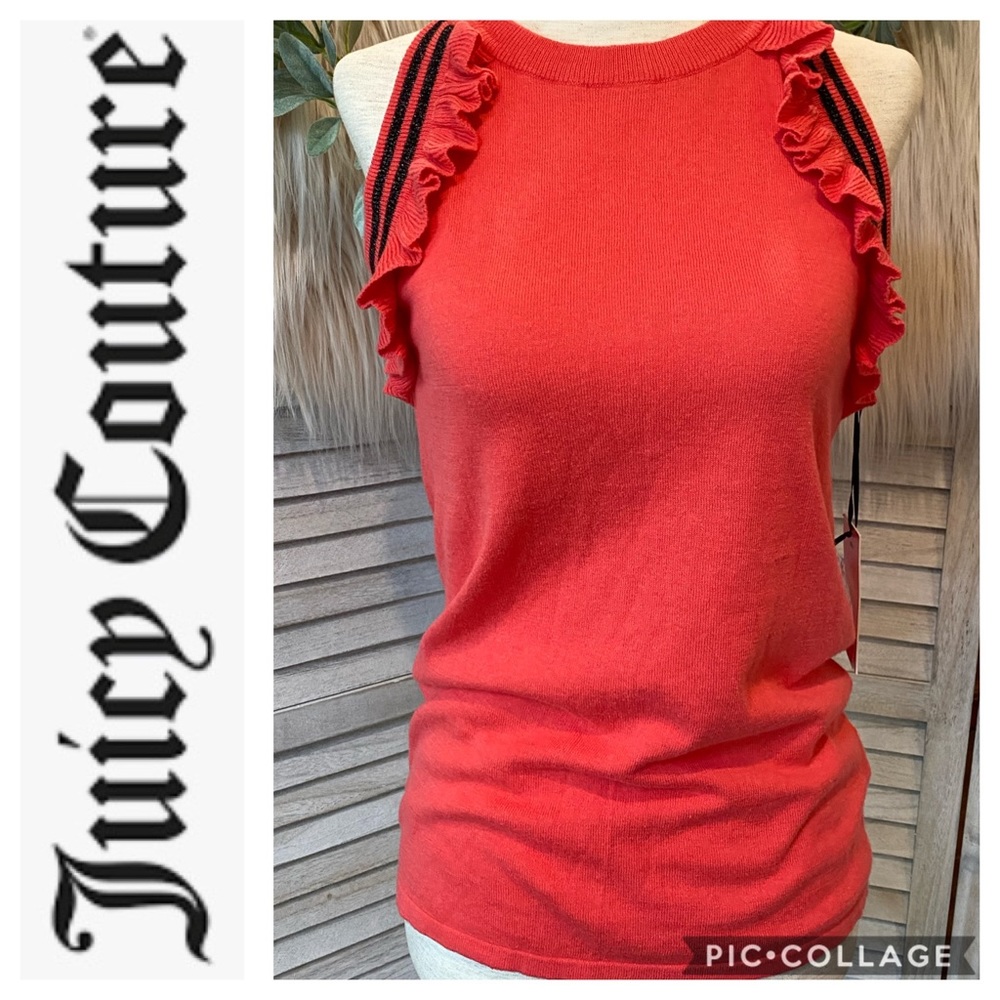 NWT Juicy Couture Coral Ruffled Tank